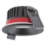 Ledvance LED-Spot Fire Rated Aluminium Schwarz 8W 640lm 36D - 927 Extra Warmweiß | Ausschnitt 68mm - IP65 - Höchste Farbwiedergabe - Dimmbar