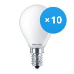 Multipack 10x Philips Corepro LED Lustre E14 Kugel Matt 2.2W 250lm - 827 Extra Warmweiß | Ersatz für 25W