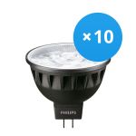 Multipack 10x Philips Master LED Spot GU5.3 MR16 7.5W 500lm 24D - 930 Warmweiß | Höchste Farbwiedergabe - Dimmbar - Ersatz für 50W