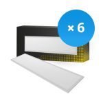 Multipack 6x Bright Choice LED Panel Backlit 36W 3240lm - 840 Kaltweiß | 120x30cm - UGR <22