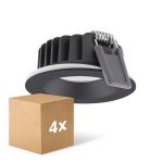 Multipack 4x Ledvance LED-Spot Air Fix Aluminium Schwarz 6W 510lm 36D - 930 Warmweiß | Ausschnitt 68mm - IP65 - Höchste Farbwiedergabe - Dimmbar
