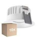 Multipack 10x Ledvance LED-Spot Fix Aluminium Weiß 8W 680lm 36D - 930 Warmweiß | Ausschnitt 68mm - IP44 - Höchste Farbwiedergabe - Dimmbar