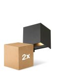 Multipack 2x D'Lite Wandleuchte Elingen Aluminium Schwarz Up & Down 4.9W 480lm - 830 Warmweiß | IP65