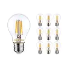Multipack 10x Noxion Lucent LED E27 Birne Fadenlampe Klar 4.5W 470lm - 822-827 Dim To Warm | Dimmbar - Ersatz für 40W
