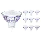 Multipack 10x Philips Master Value LED Spot GU5.3 MR16 7.5W 630lm 36D - 930 Warmweiß | Höchste Farbwiedergabe - Dimmbar - Ersatz für 50W