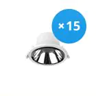 Multipack 15x Noxion LED Downlight Apollo 9W 1100lm 60D - 840 Kaltweiß | 145mm - Ausschnitt 120mm - Alu Reflektor - UGR 