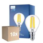 Multipack 10x Philips Master Value LED Lustre E14 Kugel Fadenlampe Klar 3.4W 470lm - 927 Extra Warmweiß | Höchste Farbwiedergabe - Dimmbar - Ersatz für 40W