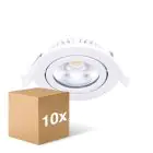 Multipack 10x Noxion LED Schwenkbar Slim Spot Weiß Rund 6W 350lm 60D - 920-930 Dim To Warm | 85mm - IP54 - Dimmbar - Höchste Farbwiedergabe