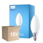 Multipack 10x Philips Corepro LED Kerze E14 Matt 6.5W 806lm - 840 Kaltweiß | Ersatz für 60W