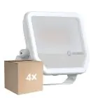 Multipack 4x Ledvance Led-Scheinwerfer Aluminium Weiß 41W 6000lm 100D - 840 Kaltweiß | IP66 - Symmetrisch