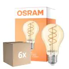 Multipack 6x Osram Vintage 1906 LED Classic Slim E27 Birne Fadenlampe Gold 8W 806lm - 922 Extra Warmweiß | Höchste Farbwiedergabe - Dimmbar - Ersatz Für 60W