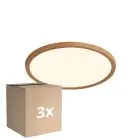 Multipack 3x Nordlux LED Deckenleuchte Oja 29 Holz 17W 1600lm - 827 Extra Warmweiß | Dimmbar