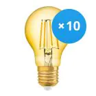 Multipack 10x Osram Vintage 1906 LED E27 Poire Filament Dorée 4W 410lm - 824 Blanc Très Chaud | Équivalent 40W