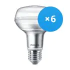 Multipack 6x Philips Corepro LED Spot E27 R80 8W 670lm 36D - 827 Blanc Très Chaud | Équivalent 100W