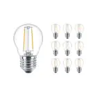 Multipack 10x Philips Corepro LED Lustre E27 Boule Filament Claire 2W 250lm - 827 Blanc Très Chaud | Équivalent 25W