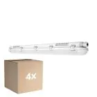 Multipack 4x Ledvance Réglette LED Étanche Imperméable 18W 2400lm - 840 Blanc Froid | 120cm