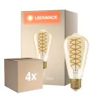 Multipack 4x Osram Vintage 1906 LED E27 Edison Filament Dorée 8.8W 806lm - 824 Blanc Très Chaud | Dimmable - Équivalent 60W