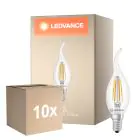 Multipack 10x Ledvance Classic LED E14 Bougie Filament Claire 3.4W 470lm - 827 Blanc Très Chaud | Équivalent 40W
